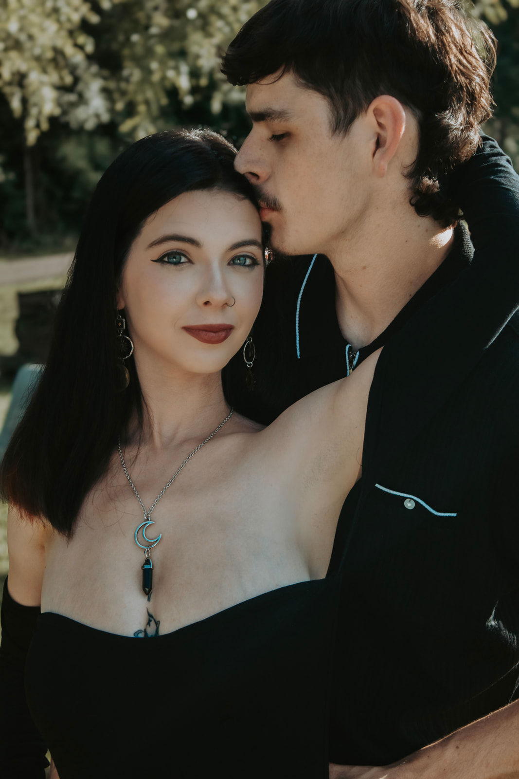 Gothic engagement session in Rolla, Missouri